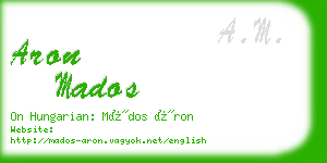 aron mados business card